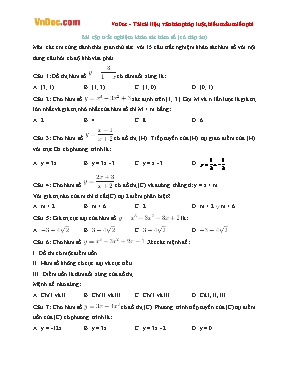 Toán 12 - Bài tập trắc nghiệm khảo sát hàm số